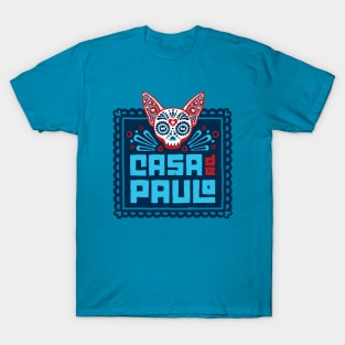 Casa de Paulo Logo on Blue T-Shirt